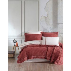 Set cuvertura de pat dubla 3 piese, L'essentiel Maison, Helen, Rosu claret imagine