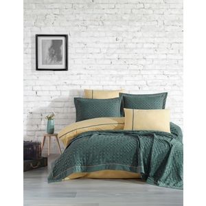 Set cuvertura de pat dubla 3 piese, L'essentiel Maison, Helen, Verde imagine