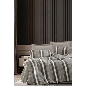 Lenjerie de pat dubla 3 piese, L'essentiel Maison, Dakar, Bumbac;Poliester, Negru / Gri / Alb imagine