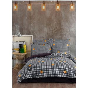 Lenjerie de pat dubla, L'essentiel Maison, Naranja, Black / White / Orange / Green imagine