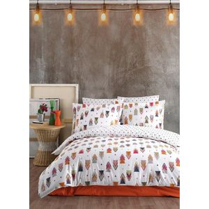 Lenjerie de pat pentru o persoana, L'essentiel Maison, Poly Young, Alb / Portocaliu / Albastru închis / Verde / Roz imagine