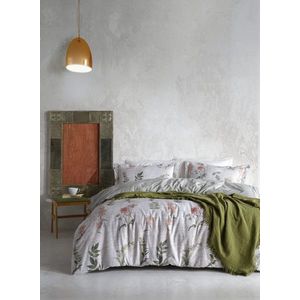 Lenjerie de pat dubla, L'essentiel Maison, Şile, Gri / Verde / Roz imagine