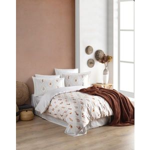 Lenjerie de pat dubla, L'essentiel Maison, Ofelya, Alb/Maro imagine