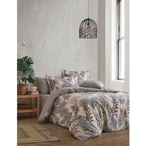 Lenjerie de pat dubla, L'essentiel Maison, Lionel, Auriu / Maro / Albastru imagine