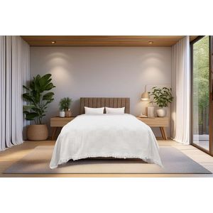 Cuvertura pique Single, L'essentiel Maison, Russel, Alb imagine