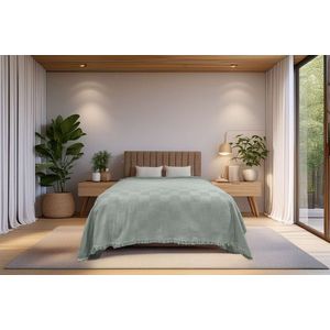 Cuvertura pique Single, L'essentiel Maison, Russel, Verde menta imagine