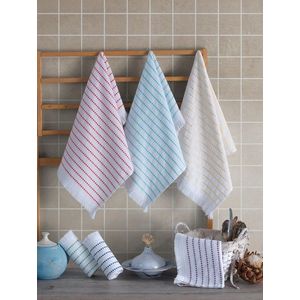 Set prosoape, L'essentiel Maison, Fabia, Alb / Roșu / Albastru / Galben / Mov imagine