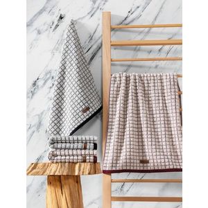 Set prosoape, L'essentiel Maison, Nature, Negru / Roșu Claret imagine