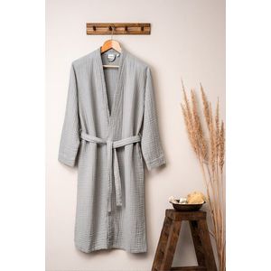 Halat de baie unisex, L'essentiel Maison, Kimono, Gri imagine