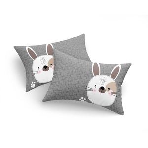 Set 2 fete de perna, L'essentiel Maison, Tavşancık, 65% bumbac/35% poliester, Maro deschis / Gri / Roz imagine