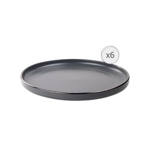 Set 6 farfurii intinse Calypso, Art of Dining by Heinner, 27 cm, ceramica, gri imagine