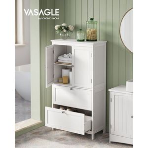 Dulap pentru baie, Vasagle, 60x30x110 cm, MDF, alb imagine