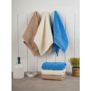 Set prosoape, L'essentiel Maison, Rainbow, Bej / Albastru / Crem imagine