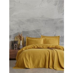 Set cuvertura de pat dubla 3 piese, L'essentiel Maison, Orella, Galben imagine