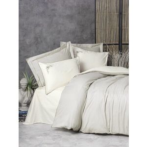 Lenjerie de pat dubla, L'essentiel Maison, Teresa, Bej/Alb imagine