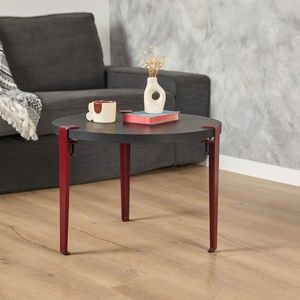 Masuta de cafea, Hanah Home, Fregoia, Antracit / Roșu Claret imagine