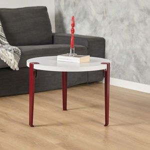 Masuta de cafea, Hanah Home, Fregoia, Alb / Burgundia imagine