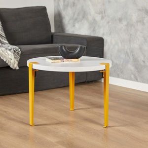 Masuta de cafea, Hanah Home, Fregoia, Alb / Galben imagine