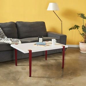 Masuta de cafea, Hanah Home, Neda, 90x45x60 cm, Alb / Burgundia imagine