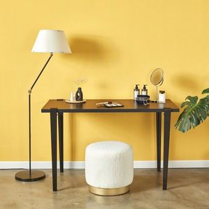 Masa de machiaj, Hanah Home, Elaea, 90x75x45 cm, Antracit / Negru imagine