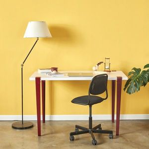 Birou, Hanah Home, Eridanos, 120x75x60 cm, Alb / Burgundia imagine