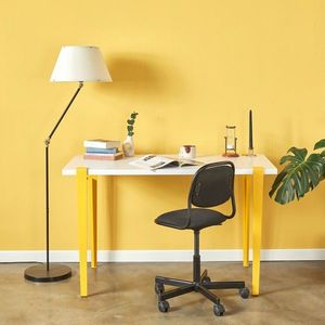 Birou, Hanah Home, Eridanos, 120x75x60 cm, Alb / Galben imagine