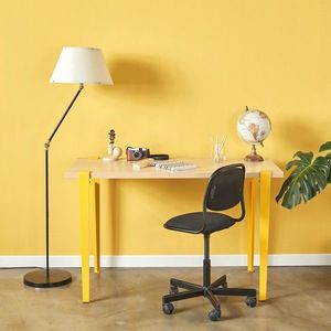 Birou, Hanah Home, Eridanos, 120x75x60 cm, Lemn / Galben imagine