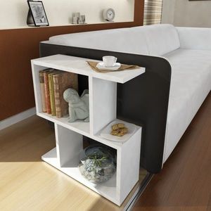 Masuta pentru living, Wooden Art, Karinus White, 50x55.4x17.5 cm imagine