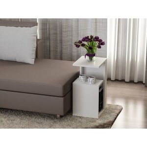 Masuta pentru living, Wooden Art, Sister White, 35x60x29.5 cm imagine