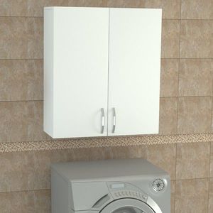 Dulap pentru baie, Wooden Art, Benito Ust White, 70x80x27.1 cm imagine