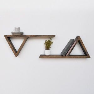 Set 2 rafturi pentru perete AA084, Evila Originals, 20x9x47 cm, maro imagine
