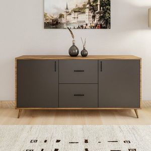 Comoda Cordoba, Kalune Design, 160x40x77 cm, antracit imagine