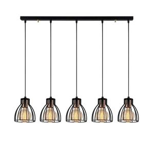 Lustra Kemah N-1236, Noor, 85 x 108 cm, 5 x E27, 100W, negru imagine