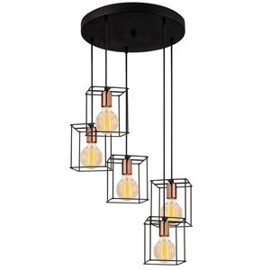 Lustra Selimiye N-1184, Noor, 45 x 110 cm, 5 x E27, 100W, negru imagine