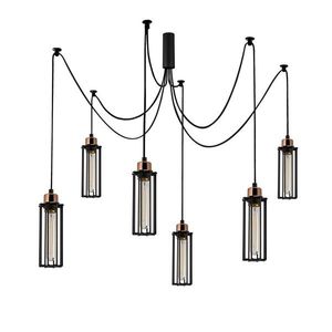 Candelabru Likya N-1010, Noor, 110 x 128 cm, 6 x E27, 100W, negru imagine