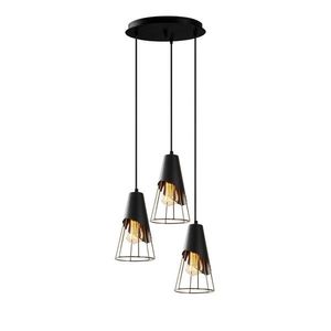 Lustra Sivani Tel MR - 962, Opviq, 40 x 124 cm, 3 x E27, 100W, negru imagine