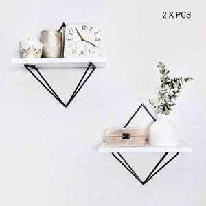 Set 2 rafturi pentru perete WR047, Evila Originals, alb/negru imagine