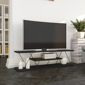 Comoda TV Canaz, Kalune Design, 120x30x33 cm, antracit/gri imagine