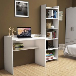 Set birou si biblioteca, Hanah Home, Karma, Alb imagine