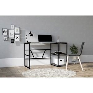 Birou, Hanah Home, Caste, 120x74x60 cm, Antracit imagine