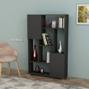 Corp biblioteca, Hanah Home, De More, 90x141x24 cm, Antracit imagine
