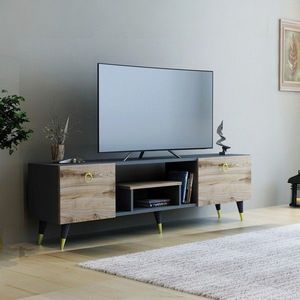 Comoda TV, Hanah Home, Irma, 150x41.6x29.6 cm, Nuc / Antracit imagine