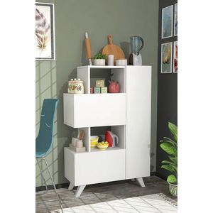 Dulap multifunctional, Hanah Home, Bambalina, 80x122x31.5 cm, Alb imagine