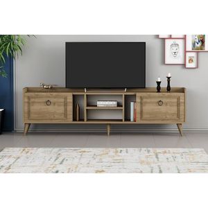 Comoda TV, Hanah Home, Rudy v2, 180x55x35 cm, Maro imagine