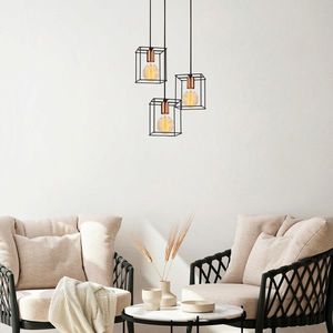 Lustra, Opviq, 525NOR1550, Negru/Bronz imagine