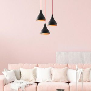 Lustra, Opviq, 525NOR1649, Negru/Rosu imagine