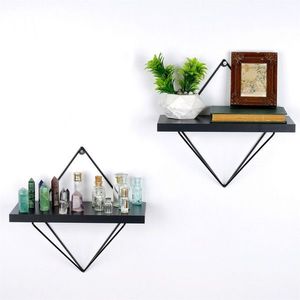 Raft de perete, Hanah Home, Wr059, Negru imagine