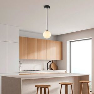 Lustra, Opviq, 942FLG1157, Negru / Alb / Auriu imagine