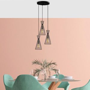 Lustra, Opviq, 942FLG1615, Negru/Maro antic imagine