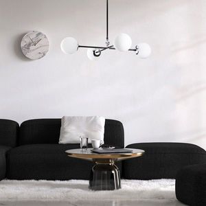 Lustra, Opviq, 521SHN3371, Alb/Negru imagine